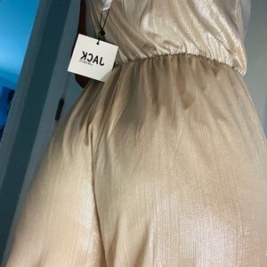 BB Dakota Jack Jumpsuit Romper Small Gold Shimmery Metallic Womens. NEW WITH TAG